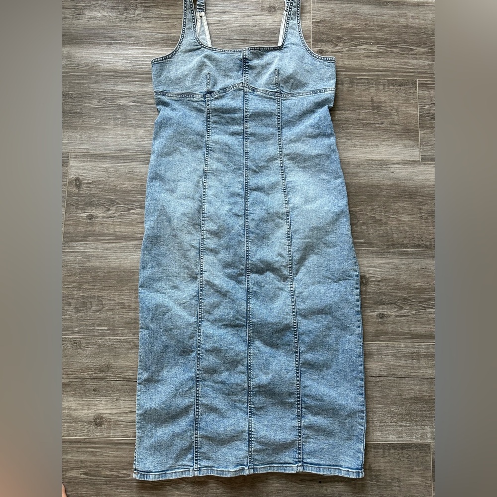 XL wild fable Light Blue Denim Midi Dress-EUC